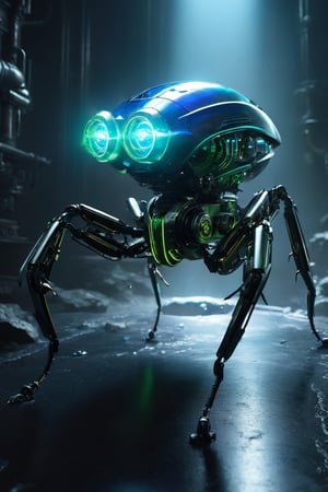 (Masterpiece, the best quality:1.4),
super fine concept art, 
inspired by Kim Keever | Frans Lanting | cryengine, eye-catching,   acidic and luminous colors, intricate, hyperrealistic, anthropomorphic insanely meticulous detailed biomechanical mantis, symbiote robot, polished metallic body, robotic parts, metallic luster, iridescent , (phosphorescent aura gas:1.8), bioluminescence,filigree, mechanical joints, sparkling jewel eyes,(Glowing insect compound eyes:1.5), hard surface, flash, glow, haze, 
meticulously detailed Biomechanical metal parts, dark flat background, epic, cinematic image, 32K, UHD,  octane render, luminism
,made of water,Glass Elements,cyberpunk style,(Transperent Parts),(full body:1.9), view_from_behind,