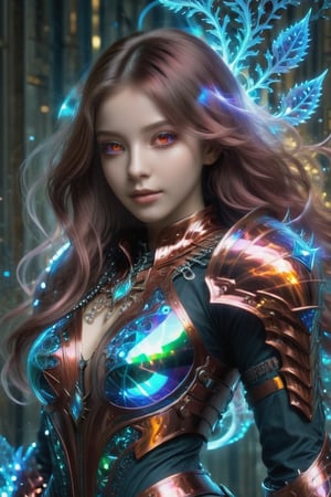 1girl, a Caucasian female,solo ,a soul of bright energy flowing inside a gigantic breast sexy female body made, High detailed, , fractal designs on skin of metal, cosmic background, walking from the clouds, human soul expression through light, cyberpunk futuristic with cyan, masterpiece, best quality, 8K, highres, absurdres:1.2, masterpiece, best quality, ultra-detailed, illustration,1 girl,long hair,line hair,(floating hair:1.5),, something that even doesn't exist, mythical being, energy, molecular, textures, iridescent and luminescent scales, chrome armor, best quality, masterpiece, (one-piece armor:1.8), (fractal armor designs:1.9),cape,gothic lolita style,breathtaking beauty, pure perfection, divine presence, unforgettable, impressive, breathtaking beauty, Volumetric light, auras, rays, vivid colors reflects, mythical being, energy, molecular, textures, iridescent and luminescent scales, breathtaking beauty, pure perfection, divine presence, unforgettable, impressive, breathtaking beauty, Volumetric light, auras, rays, vivid colors reflects, eyes shoot, oil paint , EpicSky,fishnets, realistic, real, photo, colorful hair,red eyes, (perfect hands, perfect anatomy),smile ( shiny oil skin:1.4), cowboy_shot, curved body, (dynamic sexy pose:1.7), sexy body, (gigantic breast:1.35), 9 head length body, looking at viewer, from_above,Glass Elements,nhdsrmr,(Transperent Parts),rmspdvrs,dissolving into pixels