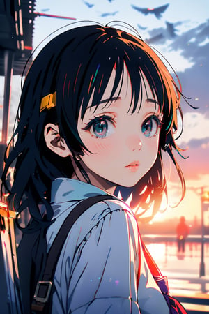 ((mio_akiyama:1.3), black hair, messy hair,bust focus,school_uniform,looking at the sky), dawn, outdoor dark red and blue and purple sky, BREAK,
dynamic angle, boy back to the viewer,SGBB,midjourney