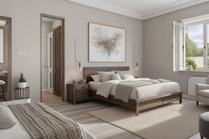 realistic, 4k, bedroom room,indochine bedroom interior
