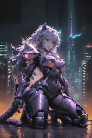 ((top-notch quality)), ((masterwork)), ((true-to-life)),

A powerful female mecha pilot with sleek, metallic armor resembling a panther, dynamically leaping through a neon-lit cityscape, smoke billowing from her thrusters, cityscape bathed in vibrant purples and blues, dramatic lighting, at eye level, picturesque, masterwork.,evangelion mecha,mecha girl,Rabbit ear,nodf_lora