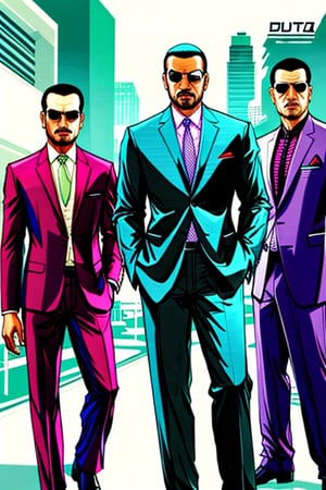 Man, Indonesian, Bussines suit, supermodel, handsome, gta vice city style, masterpiece, high_resolution