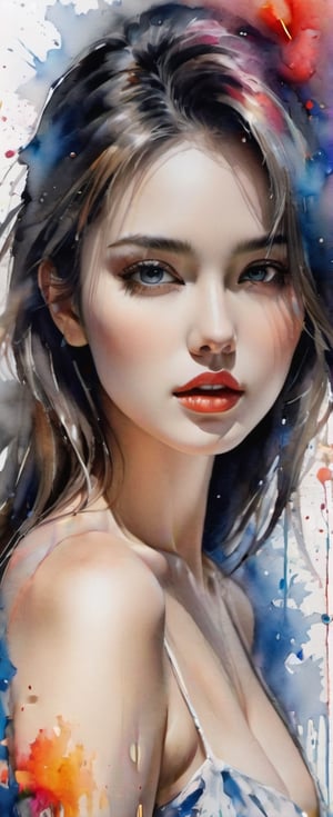 ChinaPortrait of young beautiful nude woman with big naked breasts, naked body visible, edgy, pencil, white background, watercolor, bright rich colors, Anna Razumovskaya, Kathy Bowe, Antonio Mora, Aminola Rezai, Giovanni, big breasts, dripping paint, NSFW,LinkGirl,dripping paint,NYFlowerGirl,abstact,FilmGirl