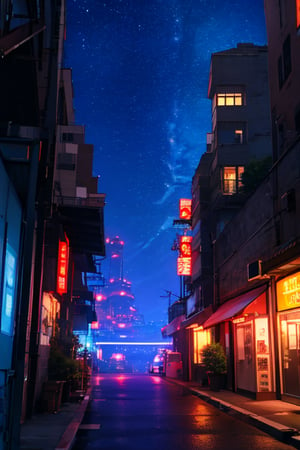  anime coloring, SCI FI city, streets, metal base buildings, semi industrial structures, geometric sky crapers, starships at distance, night sky, neon lights, holografic anouncements,glimmer