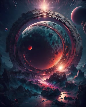 cloak,Man staring at night sky ripe with red moon, Purple and red moon, Dark atmosphere, reflection::2,luxurious_cloaks,(masterpiece, best quality, ultra-detailed, 8K), Compose a breathtaking depiction of an asteroid suspended in the vast expanse of dark space. The scene unfolds with an awe-inspiring view of a solitary asteroid, its rugged surface illuminated by the distant glint of stars scattered across the cosmic canvas.

The asteroid stands as a solitary sentinel amidst the velvety darkness, its jagged edges and craggy terrain illuminated by the subtle glow of celestial bodies. Shadows dance across its pockmarked surface, hinting at eons of cosmic collisions and space-borne journeys.

Surrounded by the inky abyss, the asteroid takes center stage, commanding attention with its enigmatic presence. The cosmic silence amplifies the solemnity of this celestial body, inviting contemplation of the mysteries and wonders that reside within the depths of the cosmos. This depiction captures the serene beauty and quiet grandeur of an asteroid suspended in the infinite darkness of space.