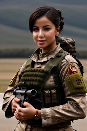 Beautiful female soldier