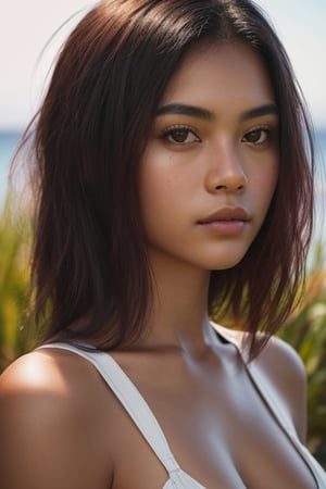 Masterpiece photo of an attractive Pacific islander woman, model, ultrarealistic, raw, amazing, closed mouth, authentic, 32k resolution, EOS R3 camera, XXMix_realisticSDXL, bul4, er 





