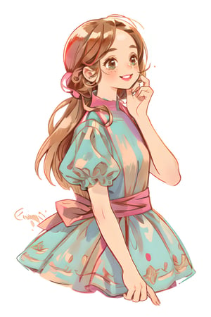 (masterpiece, best quality), hyperdetailed, warm pastel colour, flat color, brown, ultra detailed, smile, detailed eyes, 1 girl, grey long braid hair, ((she wears brown vintage dress, holding bouquet)), charismatic, character sheet, (multiple views, full body, upper body, side body, back body, reference sheet:1),(lora:GirlfriendMix2:1),monochrome,sketch,greyscalee,watercolor, vintagepaper,perfect, hand, fingers,hand