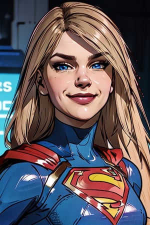 ULTIMATE LOGO MAKER [XL],kara,Supergirl,long hair,nodf_lora, perfect, perfectly detailed face, beautiful body, looking_at_viewer, best quality, detailed, detailed face, perfect body, smirk, joyful