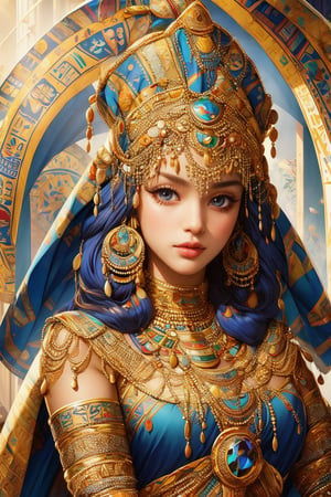 busty and sexy girl, 8k, masterpiece, ultra-realistic, best quality, high resolution, high definition, Beautiful ancient Egyptian lady, wearing sleeveless tunic worn, beautiful female figure,Long straight hair, ,ancient egyptian clothes,1 girl, (face portrait), Style: hyper-realistic, 8k Ultra HD, inspired by Pixar, Cinema 4D,Egypt,young girl,egyptian