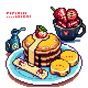 japanese,stawberry pancake,Pixel art,EpicArt,Color Booster