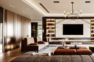 luxurious living room interior,  ((masterpiece)), high quality, raw photo, ((best quality)),  High detailed ,interior,Interior,modern style