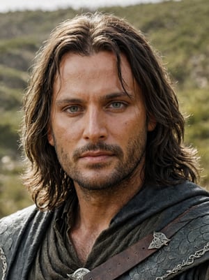 photo of the warrior Aragorn from Lord of the Rings, film grain, 8k hd,Extremely Realistic,Stylish