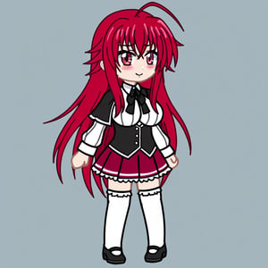 (masterpiece), best quality, expressive eyes, perfect face, score_9, RIAS GREMORY, big breasts, looking at viewer, smiling, blush, high school dxd outfit, gacha style, full_body