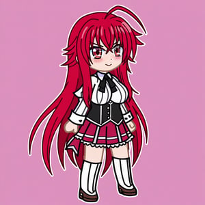 (masterpiece), best quality, expressive eyes, perfect face, score_9, RIAS GREMORY, big breasts, looking at viewer, smiling, blush, high school dxd outfit, gacha style, full_body