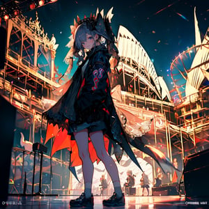 highres,absurdres,masterpiece,best quality,original,extremely detailed CG,extremely detailed wallpaper,perfect lighting,(standing on the stage),blurry background,looking at viewer,,0p3r4,dress,veil, (opera house:1.4)


1girl, solo, long hair, looking at viewer, shirt, long sleeves, bow, holding, twintails, closed mouth, jacket, hair bow, grey hair, shoes, shorts, socks, open jacket, sleeves past wrists, grey eyes, black shirt, , white jacket, ,cinematic, 