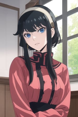 infernal princess, with human form but with diabolical features, full details, 1 girl, casually dressed, slender body, blue eyes, black hair color, light skin, masterpiece,anime