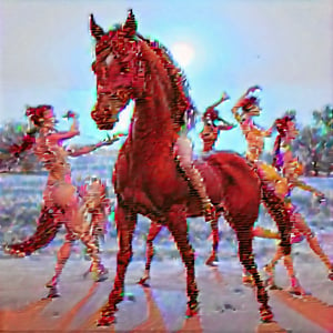 5 dancers pose in shape of a horse