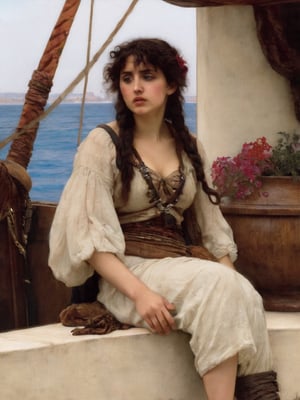 ana de armas as a pirate ((((by Lawrence Alma-Tadema)))),Masterpiece