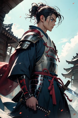 superman, ((1 male)), full body, little boy,  beautiful delicate blue eyes, detailed face, beautiful boy with attention to detail, beautiful blue eyes, Japanese Warring States Period Samurai, Wearing Traditional Samurai Armor, Holding a Sword Poised, detail, dynamic beautiful pose, dynamic pose, gothic architecture, natural light, ((real)) Quality: 1.2 )), Dynamic Distance Shot, Cinematic Lighting, Perfect Composition, Super Detail, Official Art, Masterpiece, (Best) Quality: 1.3), Reflections, High Resolution CG Unity 8K Wallpaper , Detailed Background, Masterpiece, ( Photorealistic): 1.2), random angle, side angle, whole body, 
