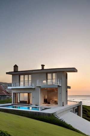 house facing the ocean, 