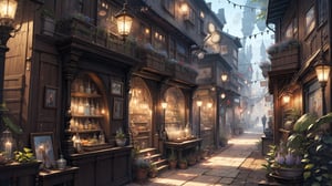 score_9, score_8_up, score_7_up, Diagon alley in style of Thomas Kinkade and Greg Mitkowski, ambient lighting, highly detailed, digital painting, artstation, masterpiece, award-winning, sharp focus, studio photo, intricate details, ultra realistic, dynamic lighting, perfect composition, sharp details, sharp focus, perfect anatomy, masterpiece, vogue magazine quality.