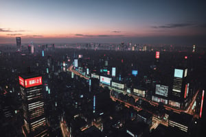 View from top of building, shibuya sky, tokyo japan, twilight, 3D rendering, trending on Pinterest and Tumblr, art by Vitaly Bulgarov and Jama Jurabaev and Maciej Kuciara and Raphael Lacoste and Alex Roman