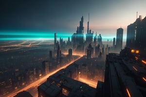 A majestic and awe-inspiring view of the city's grand and alien infrastructure, with a sense of scale and vastness, glowing and pulsing energy, and a sense of mysterious technology, 3D rendering, trending on Pinterest and Tumblr, art by Vitaly Bulgarov and Jama Jurabaev and Maciej Kuciara and Raphael Lacoste and Alex Roman