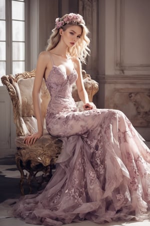 ((extremely perfect detailed)), Masterpiece, HD, 16K, A captivating minimalist illustration of a 20-year-old blonde beauty. (((A painting in shades of mauve, lace gown and elaborate floral wreath, fleeing church, airbrush art by Yoji Shinkawa.))) Layered tulle gown with sparkling lace, ((extremely perfect detailed)), Masterpiece, HD, 16K, (Gustav Klimt and Mucha and Caravaggio style artwork),art_booster, flat illustration of a beautiful student model sitting on a fancy chair in a luxury boroque rococo apartment. A Rococo sausage curls hairstyle. A captivating minimalist illustration of a 20-year-old blonde beauty. ((A painting in shades of mauve, lace gown and elaborate floral wreath)), (((airbrush art by Yoji Shinkawa:1.9))), ((perfect realistic proportions of female figure:1.9)), Ballroom Dress