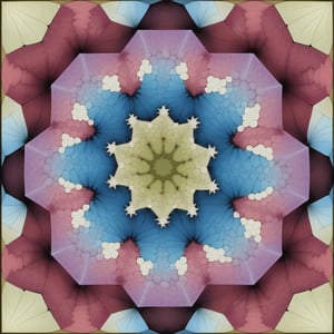 Hexaflake, log _{3}(7), Built by exchanging iteratively each hexagon by a flake of 7 hexagons, Fractal, 
