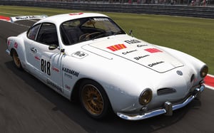 VW Karmann Ghia, World Touring Car Championship, WTCC, Deutsche Tourenwagen Masters, DTM, Nürburgring circuit, after fire, 
(full body:1.0), from bellow, high quality skin texture rendering, curved body, masterpiece, 8k, high resolution, hyperrealism, hyper realistic, 