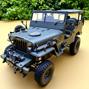 (Top Quality, Masterpiece), Realistic, Ultra High Resolution, Complex Details, Exquisite Details and Texture, Realistic, 
WILLYS JEEP, Wild Willy, TAMIYA, RC, ,pastelbg,pdrally,3d,LandCruiser40,kawaiitech,3d_art,3d_style,DonMPl4sm4T3chXL 