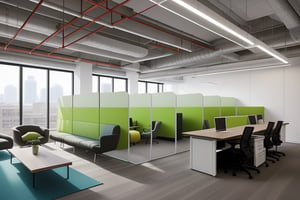 real, Interior, office, 330m2, 100py,  
Modern, simple, office space, 100 people, collaboration, sustainable office, innovative product development environment, google office, atlas copco, apple office, work space, photograph, real quality, wide, photo,(((GCM))), ((Globa Multi core tube)), super wide rens, wide angle of view,Interior 