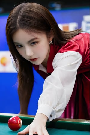 (((Deep in the billiard))), actual, tmasterpiece, Best quality at best, A beautiful girl is playing billiards,1个Giant Breast Girl,billiards_girl,toned figure, Colossal titss
,yeji,korean girl,xxmix_girl,xxmixgirl