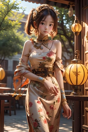  Best quality, masterpiece, photorealistic, 32K uhd, official Art,
1girl, dofas, solo, lantern, dunhuang