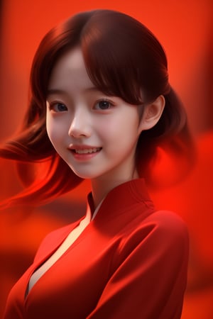  guangzy, 1girl, solo, red theme,best quality, ultra-detailed, masterpiece, finely detail, highres, 8k wallpaper,smile,