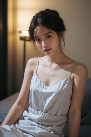  best quality,masterpiece,ultra high res,looking at viewer,studio,side light,makeup portrait,black eyeshadow,
, half updo, sexy black nightgown, bedroom scene, soft lighting, sensual atmosphere, peaceful ambiance, professional photography, perfect composition., 1girl, sara style, yosshi film, liuyifei, Detail, chang, CyberpunkAI, Girl, Geometric design style, dancing diva
