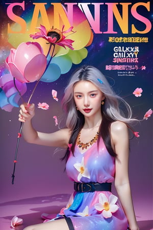 ((magazine cover)),(((colorful flower))),branch,Galaxy,((best quality)), ((masterpiece)), ((ultra-detailed)), (illustration), (detailed light), (an extremely delicate and beautiful),incredibly_absurdres,((magazine cover)),(((colorful flower))),branch,Galaxy,(1girl:1.7),solo,a beautiful girl,magician,(((cowboy shot))),standding,(+perfect hand+:1.21),((Hosiery)),((galaxy and jewelry adorns beautiful colorful dress+stocking):1.5),((Belts)),(leg loops),((Hosiery)),((white hair)),(((beautiful eyes))),[colorful ink flowing],(chromatic aberration with strong rim light, glitch),tyndall effect, colorful refraction,visual impact,Spray paint graffiti,(((melting and splashing))),(highlight contrast),[((color splashing)),((ink splashing)),((dyeing)),melt,multicolored ink melt,watercolor,colorful ink splashing surrounded,fluttered detailed ink splashs],((magazine cover)),(((colorful flower))),branch,Galaxy,(1girl,,evil smile,blush),