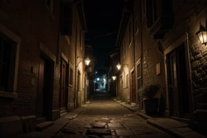 In the deep of night, in an old city, narrow alleyways are filled with the silent darkness. 