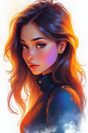 aesthetic,

score_9, score_8_up, score_7_up, (masterpiece, perfectly detailed, beautiful face, detailed eyes, vibrant colors), ultra HD, 8K, 1girl, full body, long hair, brown eyes, looking away, thick eyebrows, makeup, strong lighting, black boots, chromatic aberration, simple background, white background, lightweight design, detailed design, intricate details, simple background,

add text "Drauka",

legendofnerd style, BREAK simple background, diagonal abstract structure on background, 

colored pencil, sketch, painting, paper texture,art_solyanka,SKP-highly detailed,SamYoung_Illustration