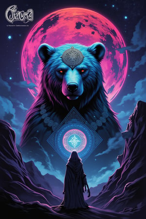 Celtic Goddess Andarta whom is a great and powerful bear and behind her is the great glorious cosmos,

The word "DRAUKA" is written in a bold font at the top left of the image
ct-pop2,cyberpunk