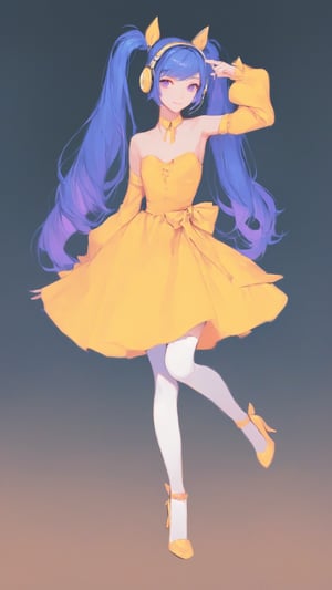 STICKER ON A WHITE BACKGROUND. green holographic silhouette, knee socks.
1girl, solo, long hair, bangs, simple background, white background, dress, bare shoulders, twintails, very long hair, blue hair, standing, purple eyes, full body, purple hair, detached sleeves, shoes, pants, character name, high heels, strapless, headphones, leg up, standing on one leg, musical note, strapless dress, white pants.
photo shoot, photo_realism.
(dynamic view, photoshoot, golden hour, warm sunset lighting, shadows and dynamic lighting, soft lighting), dynamic view, splitter effect, waifu. Stylish. Cute, hot, shiny. Highly detailed uhd wallpaper, cel digital animation

,neon photography style, K-Eyes, score_9, score_8_up, score_7_up, score_6_up, score_5_up, score_4_up, just describe what you want, tag1, tag2