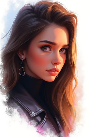 aesthetic,

score_9, score_8_up, score_7_up, (masterpiece, perfectly detailed, beautiful face, detailed eyes, vibrant colors), ultra HD, 8K, 1girl, full body,long hair, brown eyes, looking away, thick eyebrows, makeup, strong lighting, black boots, chromatic aberration, simple background, white background, lightweight design, detailed design, intricate details, simple background,

add text to the bottom corner of "Drauka",

legendofnerd style, BREAK simple background, diagonal abstract structure on background, 

colored pencil, sketch, painting, paper texture,art_solyanka,SKP-highly detailed,SamYoung_Illustration