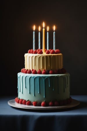 (((Iconic text birthday cake "tensor.art" text but extremely beautiful)))
(((Chiaroscuro light full Solid colors background)))
(((masterpiece,minimalist,epic,
hyperrealistic,photorealistic)))
(((view profile,close-up random)))
(((by Annie Leibovitz style)))