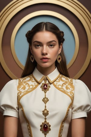 (((Iconic but extremely beautiful)))
(((girl modeling D&G style outfit)))
(((Chiaroscuro colors background)))
(((Symmetrical,masterpiece,
minimalist,hyperrealistic,
photorealistic)))
(((View zoom,view detailed, dutch_angle)))
(((By caravaggio style,by Wes Anderson style)))