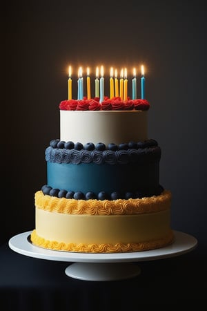 (((Iconic text birthday cake "tensor.art" text but extremely beautiful)))
(((Chiaroscuro light full Solid colors background)))
(((masterpiece,minimalist,epic,
hyperrealistic,photorealistic)))
(((view profile,close-up random)))
(((by Annie Leibovitz style)))
