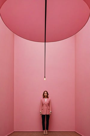 (((Iconic lighting but extremely beautiful)))
(((Chiaroscuro light pea pink colors background)))
(((Symmetrical,masterpiece,
minimalist,hyperrealistic,
photorealistic)))
(((view detailed,dutch_angle)))
(((By Annie Leibovitz style,by Wes Anderson style)))