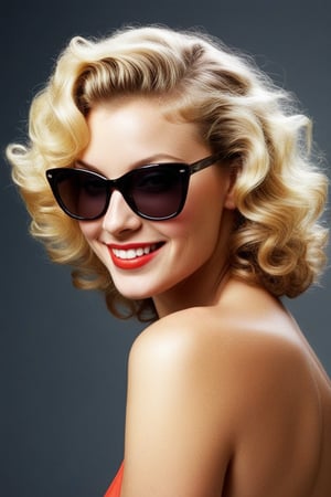 (((Iconic illustration 1950s age style but extremely beautiful)))
(((blonde curly hair shot,beautiful smile,swimsuit, sunglasses)))
(((Chiaroscuro Solid colors background)))
(((masterpiece,minimalist,epic,
hyperrealistic,photorealistic)))
(((view profile,view detailed,
dutch_angle)))
(((Monochrome vivid solid colors)))(((Annie Leibovitz style, by Diane Arbus style))),srh_ttz