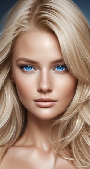 1 girl, blonde, close up, art, digital art, floating hair, Extremely Realistic, art photography,baby face woman,ENHANCE XL,ENHANCE Facial details,4k,BEAUTY,REALISTIC,GLAMOUR,GORGEOUS,PORTRAIT,SEXY,ART,HAPPINESS,WOMAN,BLUE EYES