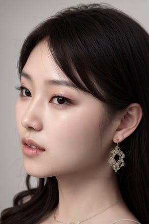 score_.9, score_8_up, score_7_up, young Korean girl, very long, very shiny black hair that reflects light, oval face, frosty lips, small earrings,intricate high quality details,city background  photorealistic,bzsohee